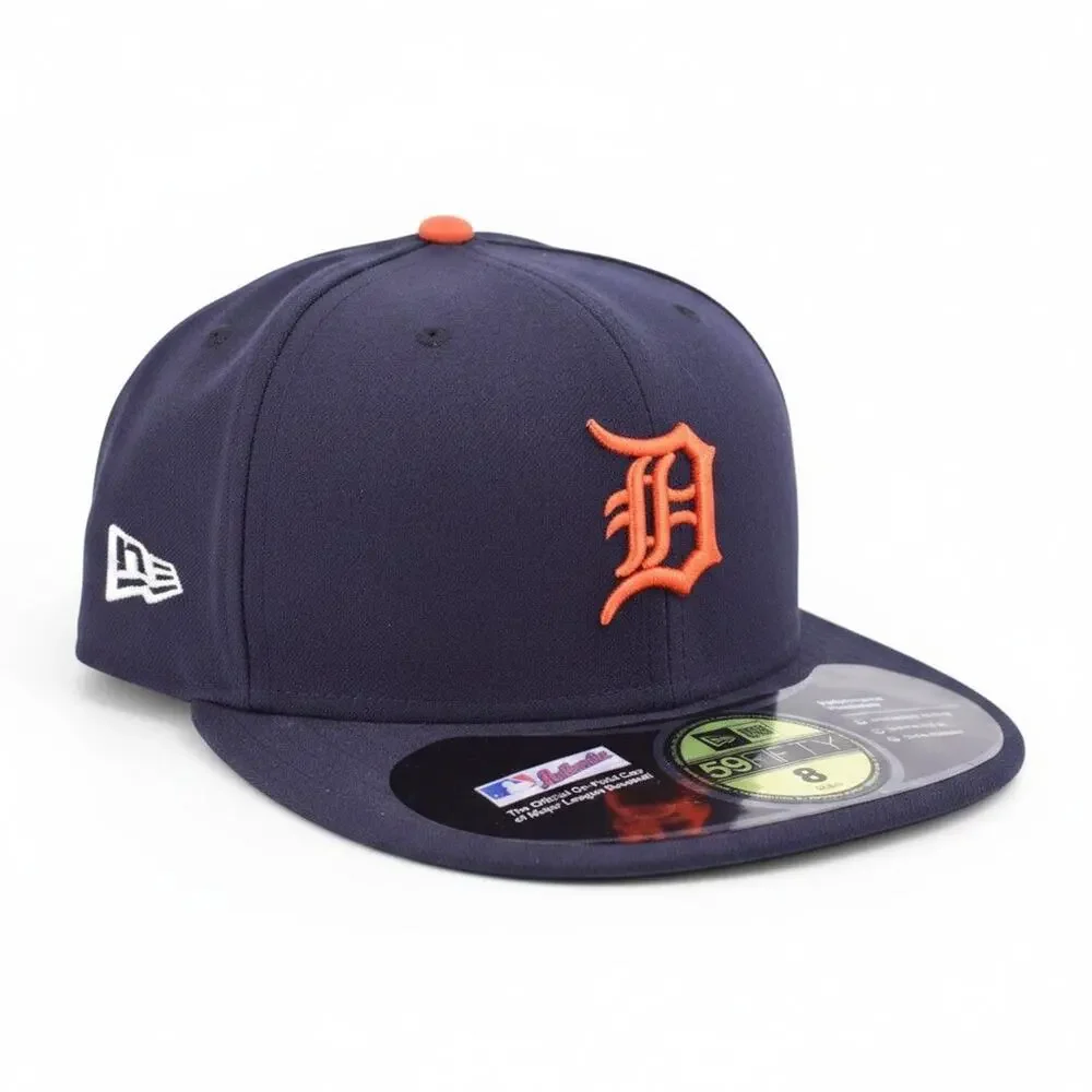 New Era Detroit Tigers Navy Fitted Cap, Size 8